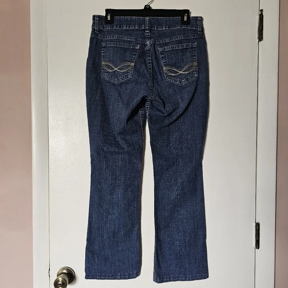 Riders by Lee mid-rise bootcut classic stretchy embroidered pockets jeans Sz 8 - Picture 4 of 6